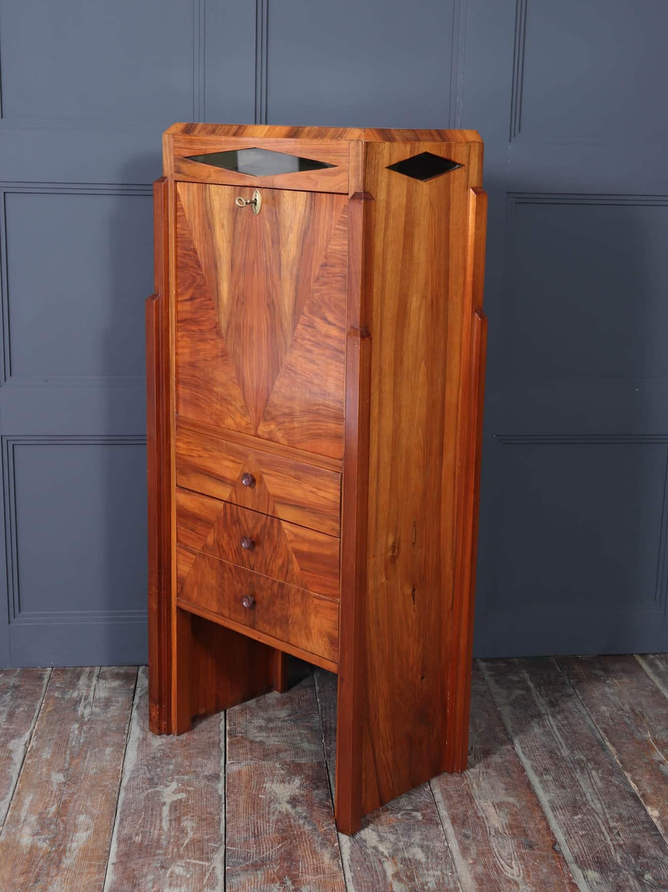 Elegant French Art Deco Secretaire Desk