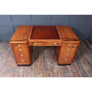 Stylish Art Deco Walnut Desk By Waring & Gillows