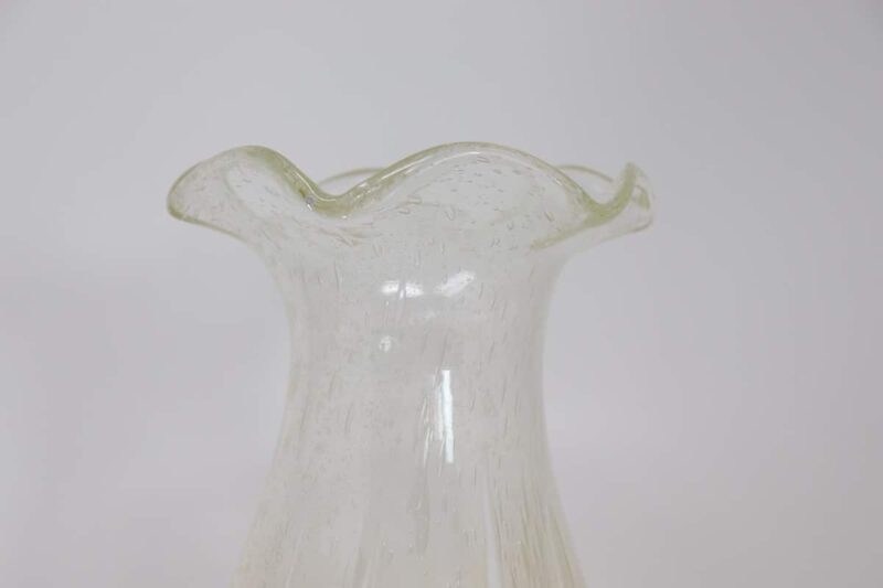 Transparent Murano Glass Vase, 1980s