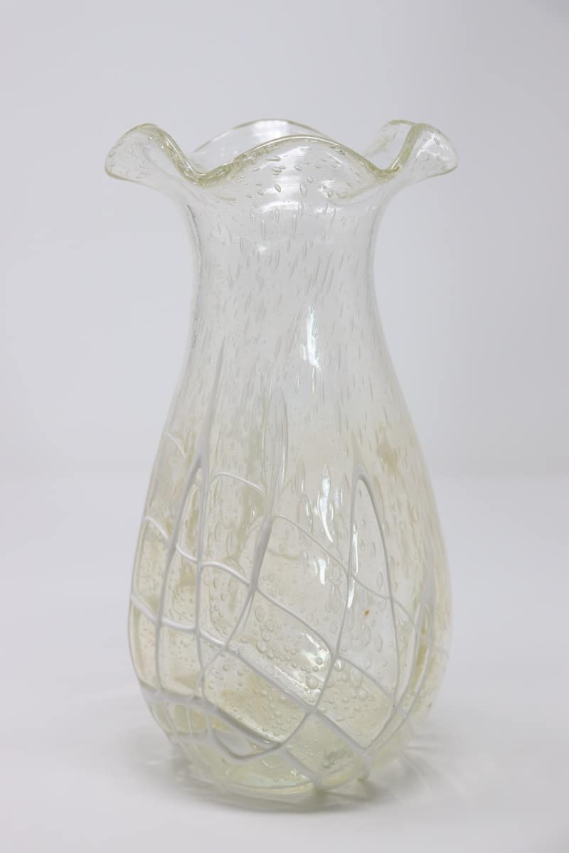 Transparent Murano Glass Vase, 1980s