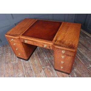 Stylish Art Deco Walnut Desk By Waring & Gillows