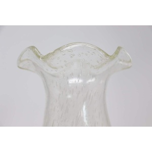 Transparent Murano Glass Vase, 1980s