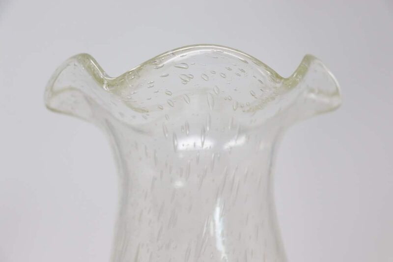 Transparent Murano Glass Vase, 1980s
