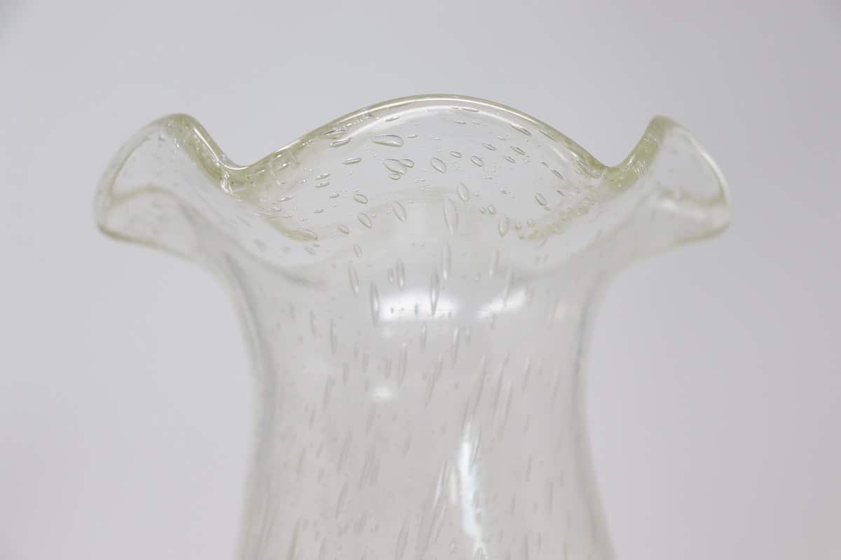 Transparent Murano Glass Vase, 1980s