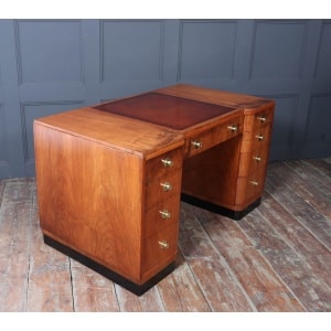 Stylish Art Deco Walnut Desk By Waring & Gillows