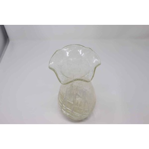 Transparent Murano Glass Vase, 1980s