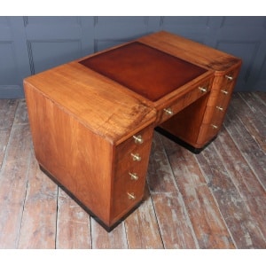 Stylish Art Deco Walnut Desk By Waring & Gillows
