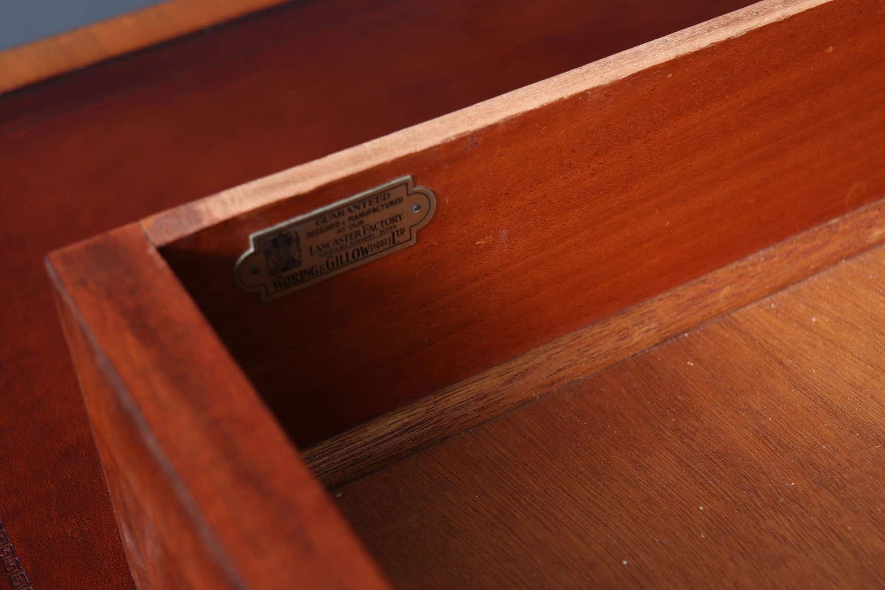 Stylish Art Deco Walnut Desk By Waring & Gillows