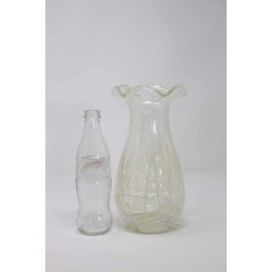 Transparent Murano Glass Vase, 1980s