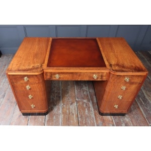Stylish Art Deco Walnut Desk By Waring & Gillows