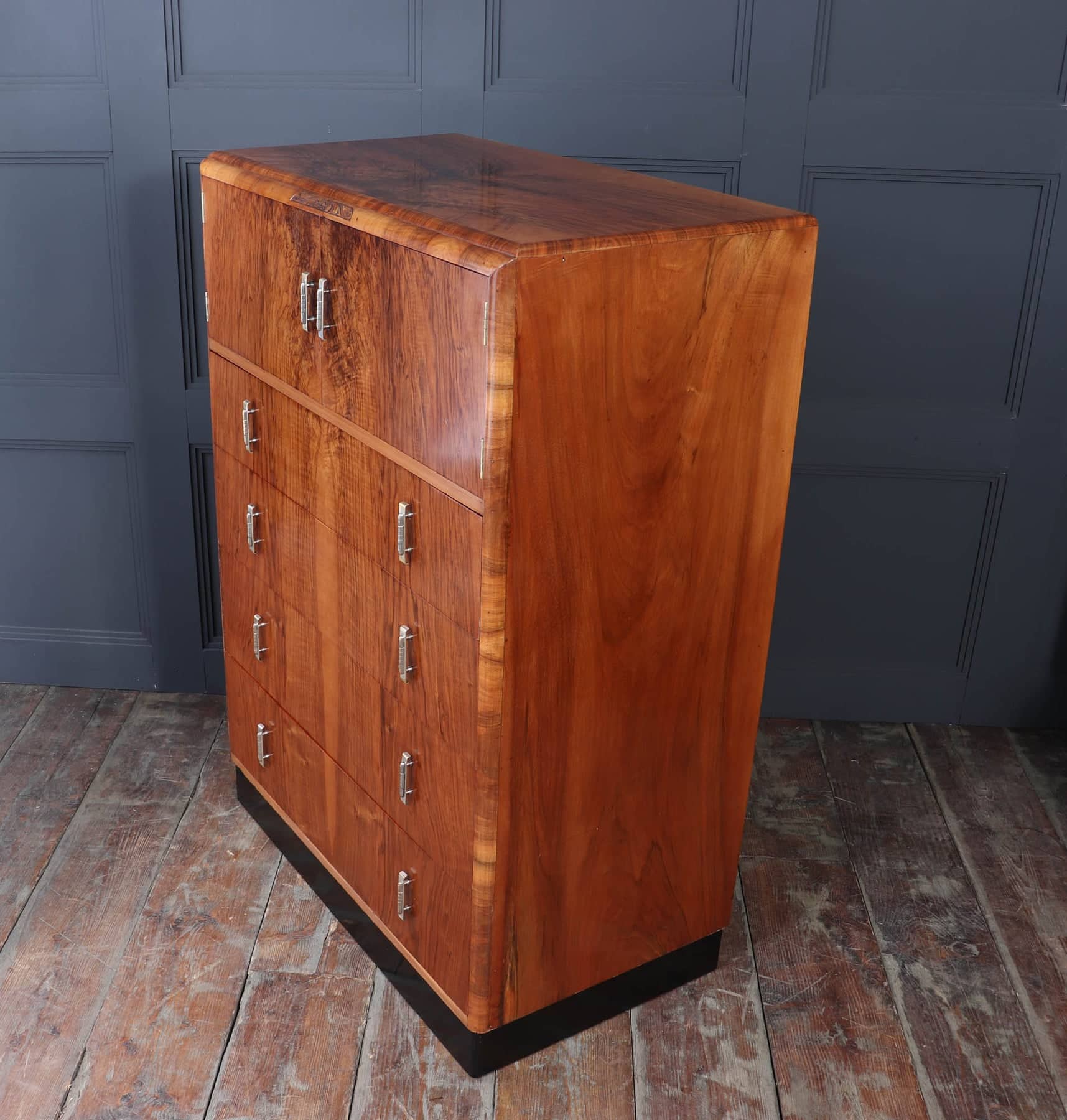 Art Deco Walnut Tallboy C1930