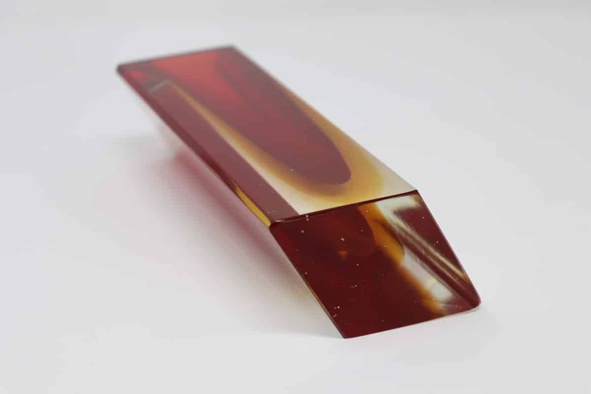 Murano Glass Red And Yellow Vase, 1970s
