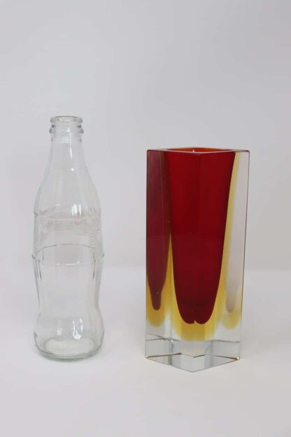 Murano Glass Red And Yellow Vase, 1970s - Image 9