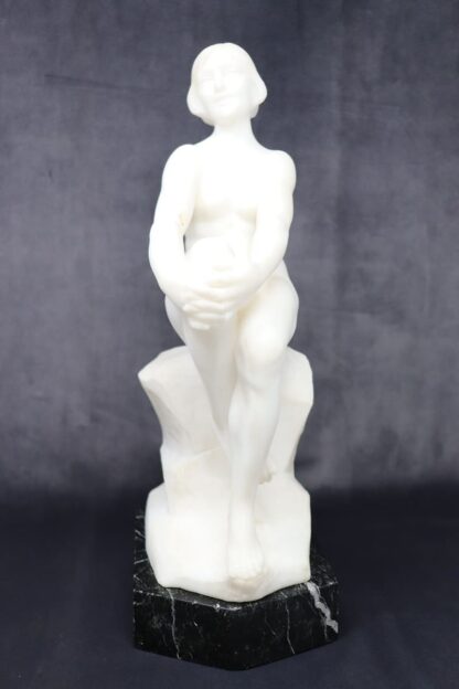 Art Deco Sculpture In White Marble - Image 2