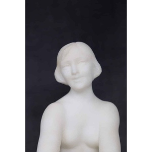 Art Deco Sculpture In White Marble
