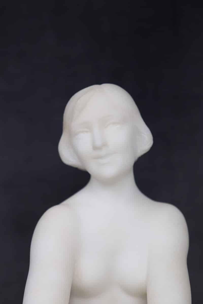 Art Deco Sculpture In White Marble