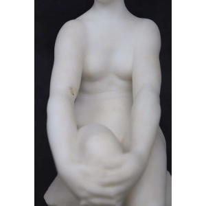 Art Deco Sculpture In White Marble