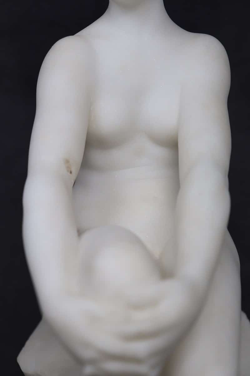 Art Deco Sculpture In White Marble