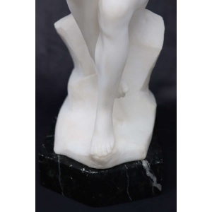 Art Deco Sculpture In White Marble