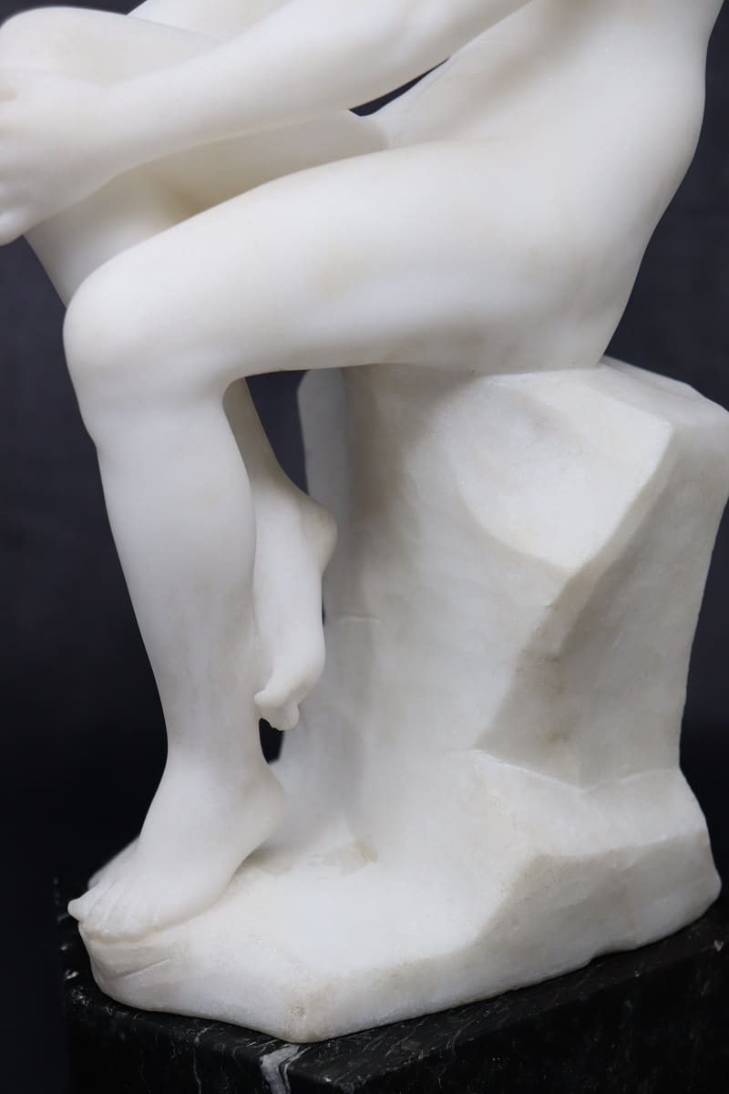 Art Deco Sculpture In White Marble
