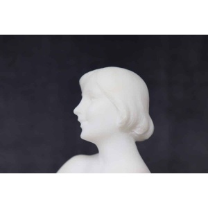 Art Deco Sculpture In White Marble