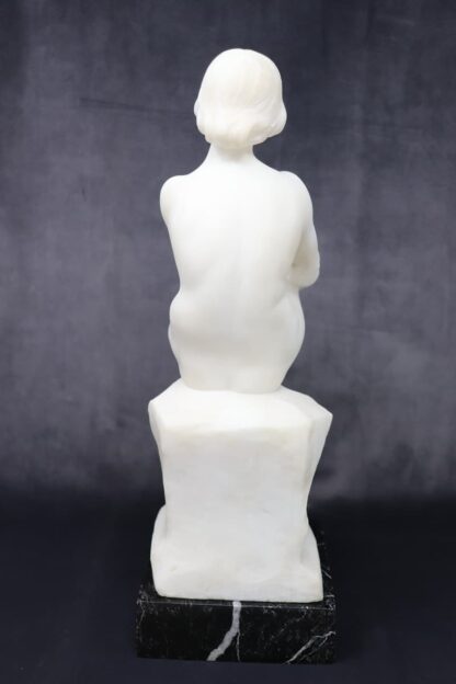 Art Deco Sculpture In White Marble - Image 11