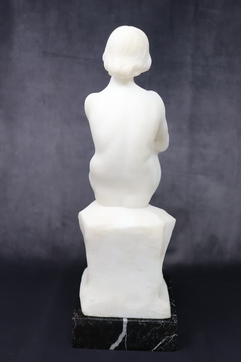 Art Deco Sculpture In White Marble