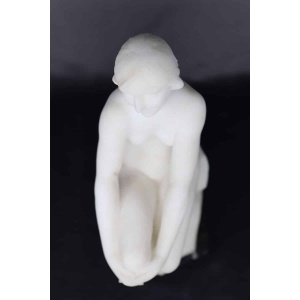 Art Deco Sculpture In White Marble