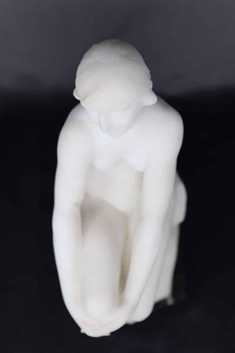 Art Deco Sculpture In White Marble
