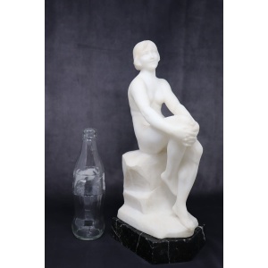Art Deco Sculpture In White Marble