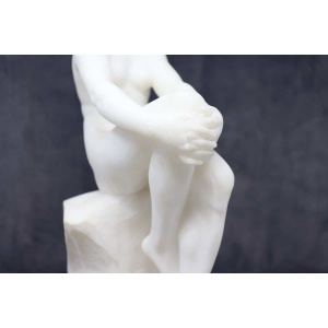 Art Deco Sculpture In White Marble