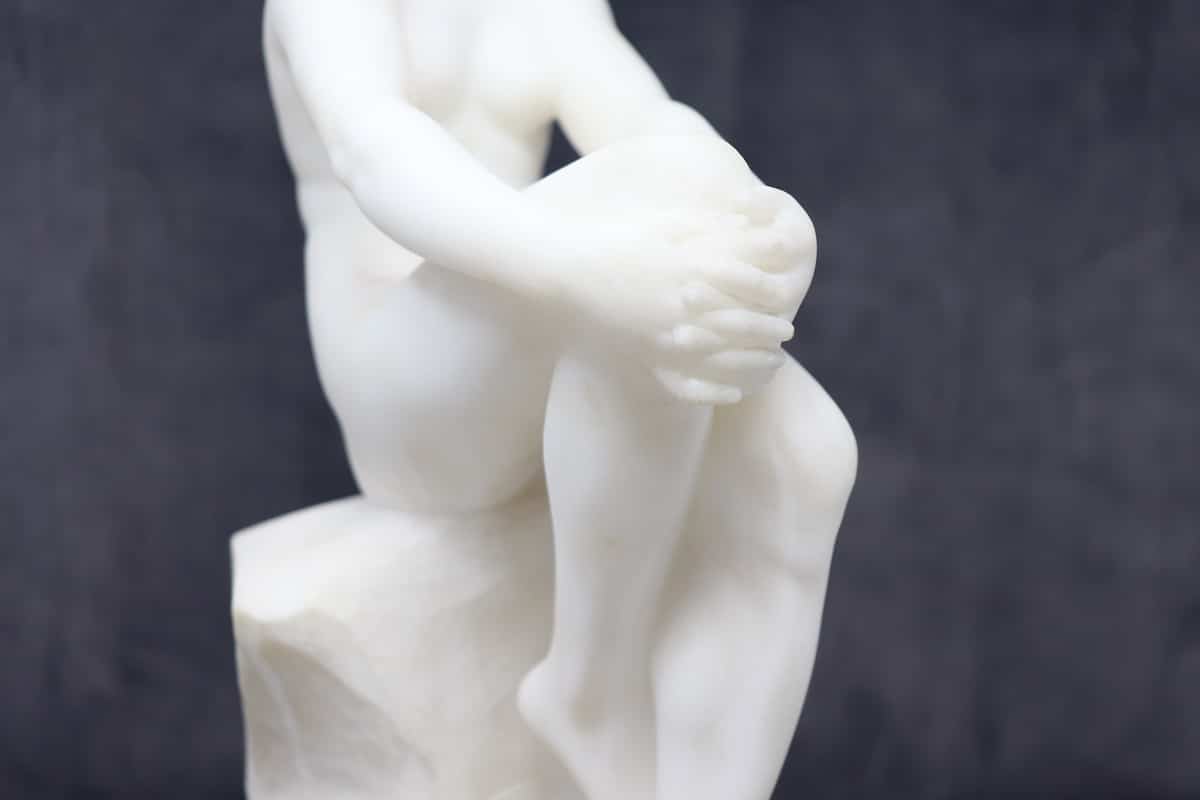 Art Deco Sculpture In White Marble
