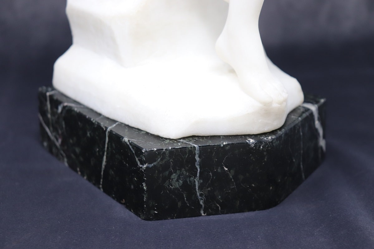 Art Deco Sculpture In White Marble