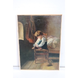 Antique Oil Painting On Canvas