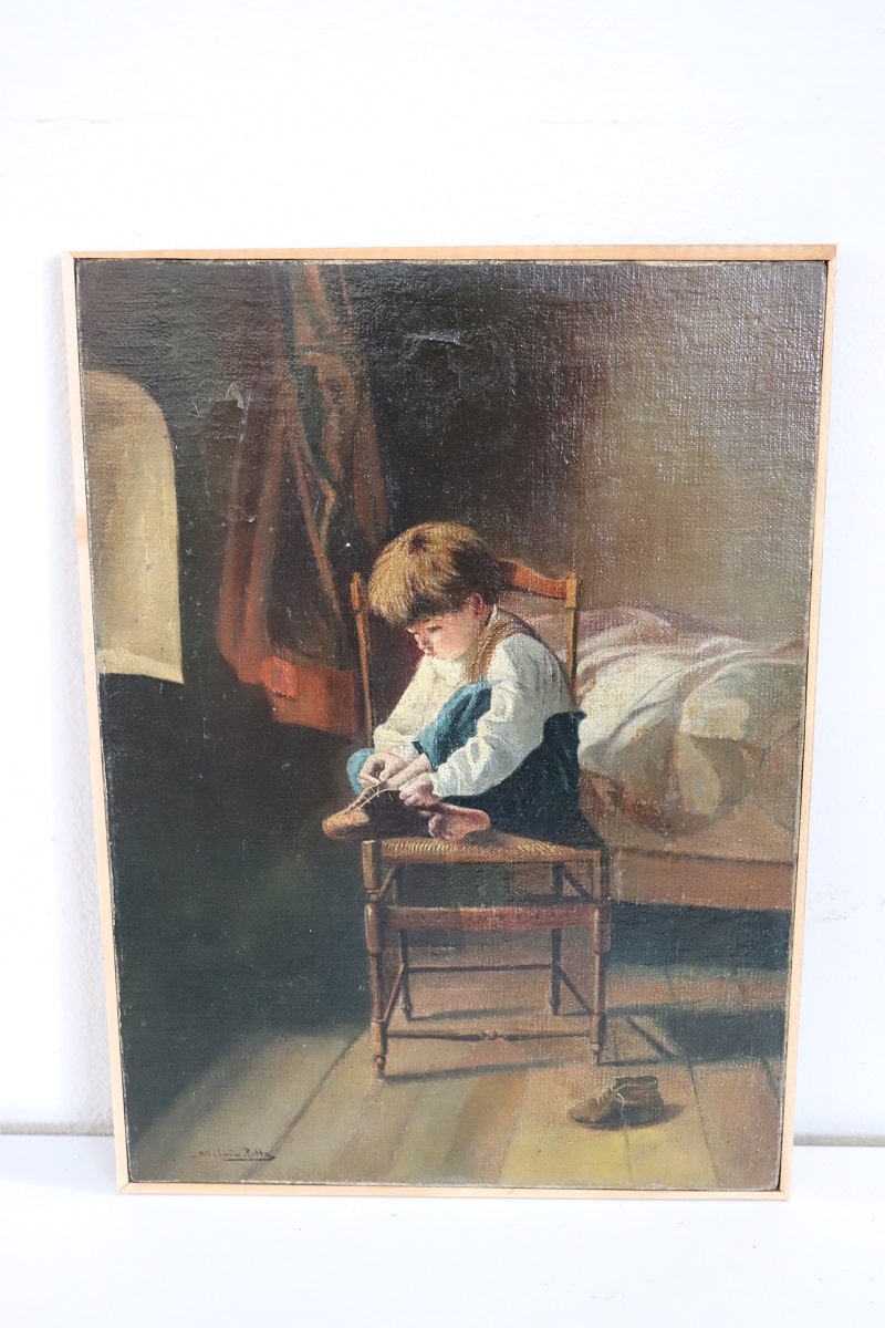 Antique Oil Painting On Canvas