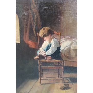 Antique Oil Painting On Canvas