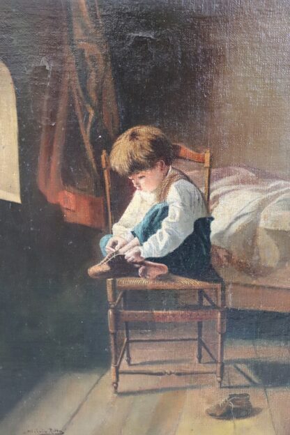 Antique Oil Painting On Canvas - Image 3