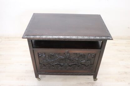 Bar Cart With Storage In Beech Wood, Early 20th Century - Image 4