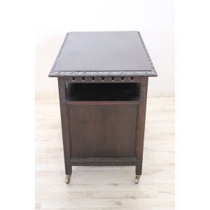 Bar Cart With Storage In Beech Wood, Early 20th Century