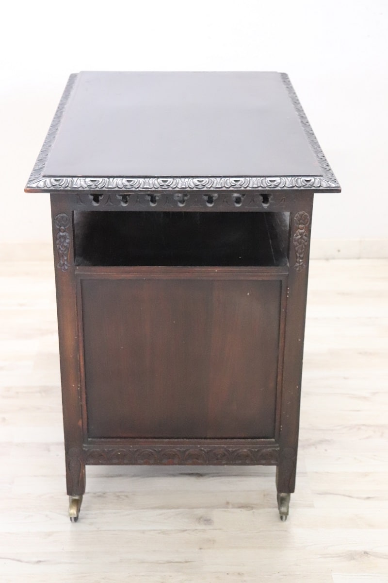 Bar Cart With Storage In Beech Wood, Early 20th Century