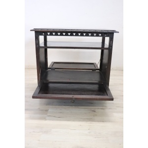 Bar Cart With Storage In Beech Wood, Early 20th Century