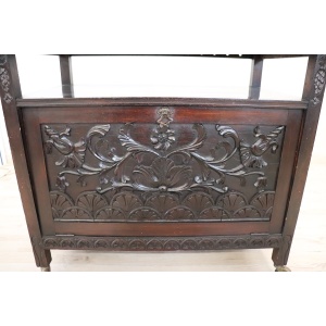 Bar Cart With Storage In Beech Wood, Early 20th Century