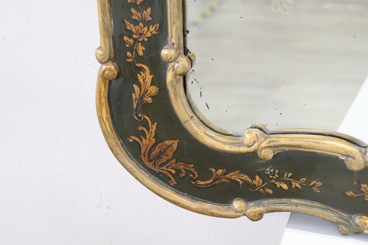 Wall Mirror With Lacquered Wood Frame