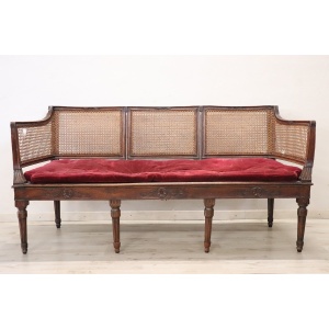 Antique Living Room Set In Walnut And Vienna Straw