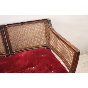 Antique Living Room Set In Walnut And Vienna Straw