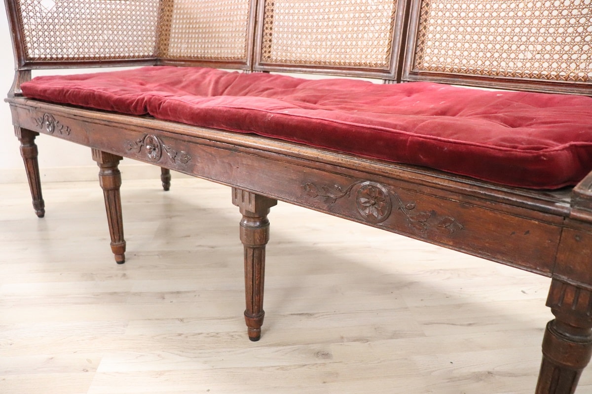 Antique Living Room Set In Walnut And Vienna Straw