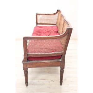 Antique Living Room Set In Walnut And Vienna Straw
