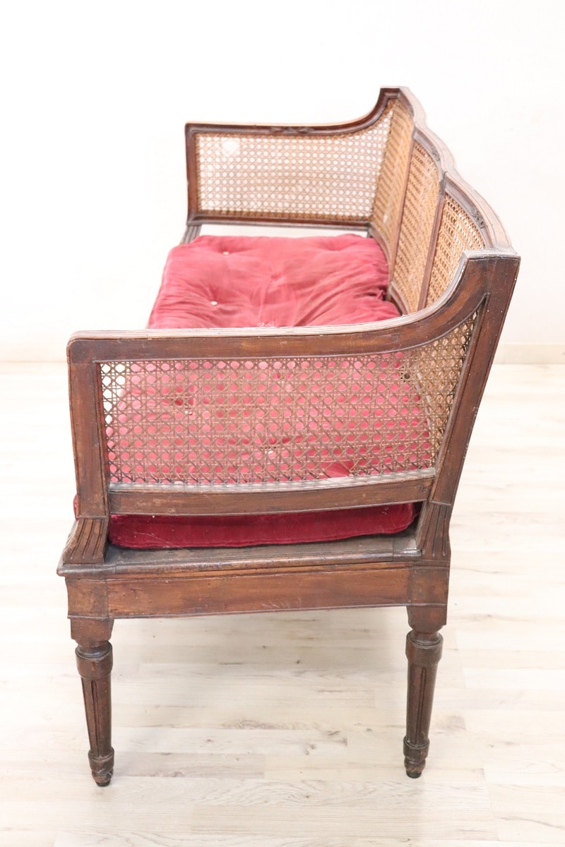 Antique Living Room Set In Walnut And Vienna Straw