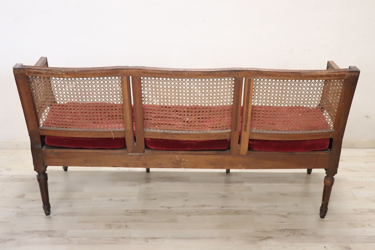 Antique Living Room Set In Walnut And Vienna Straw