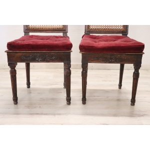 Antique Living Room Set In Walnut And Vienna Straw